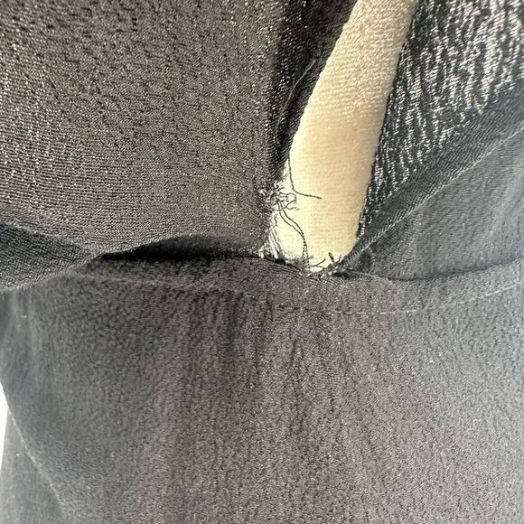 Reformation Escala Aquarelle Floral‎ Black Cape Sleeve Open Back Dress Size 6 - Picture 10 of 11